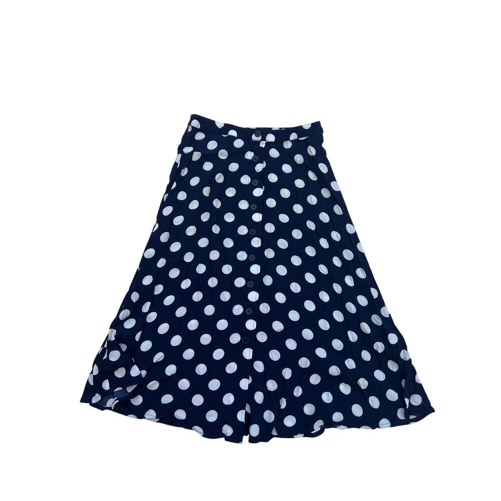 Talbots Polka Dot Maxi Skirt with Button Detailing Size 6